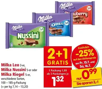 Interspar Milka Leo, Milka Nussini oder Milka Riegel 100-185 g Angebot