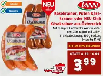 Käsekrainer, Puten Käsekrainer oder NEU Chili Käsekrainer aus Österreich 360 g