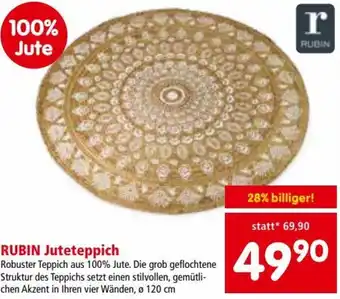 Interspar Restaurant Rubin Juteteppich 120 cm Angebot