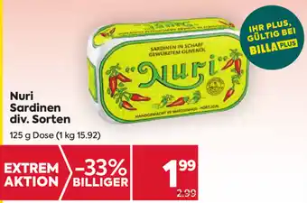 Billa Corso Nuri Sardinen 125g Angebot