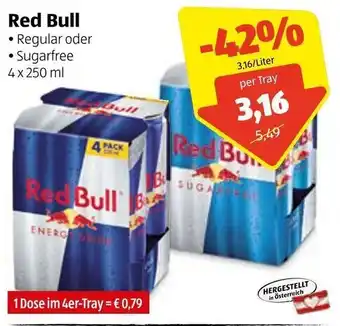 Hofer Red Bull 4x250ml Angebot