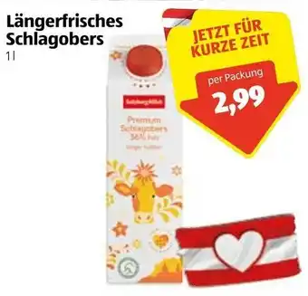 Hofer Längerfrisches Schlagobers 1L Angebot