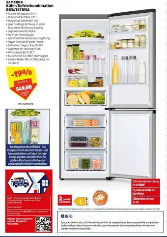 Hofer Samsung Kühl-/Gefrierkombination RB34T671ESA Angebot