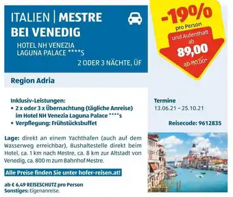Hofer Italien Mestre Bei Venedig Angebot