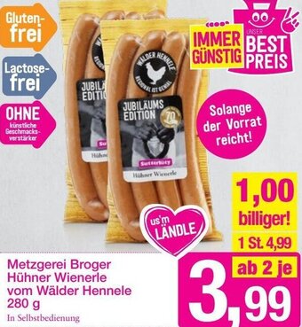 Sutterlüty Hühner Wienerle vom Wälder Hennele 280 g Angebot