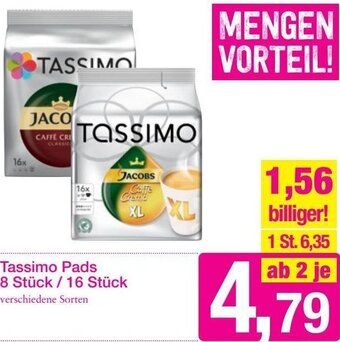 Sutterlüty Tassimo Pads 8 Stück/ 16 Stück Angebot