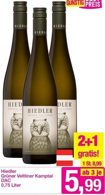 Sutterlüty Hiedler Grüner Veltliner Kamptal DAC 0,75 Liter Angebot