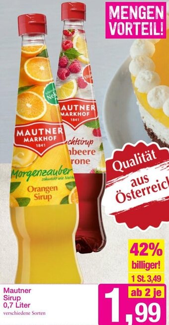 Sutterlüty Mautner Sirup 0,7 Liter Angebot