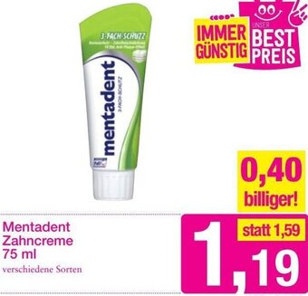 Sutterlüty Mentadent Zahncreme 75 ml Angebot