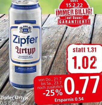 Spar Zipfer Urtyp 0,5 Liter Angebot