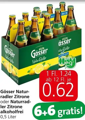 Spar Gösser Naturradler Zitrone oder Naturradler Zitrone Alkoholfrei 0,5 Liter Angebot