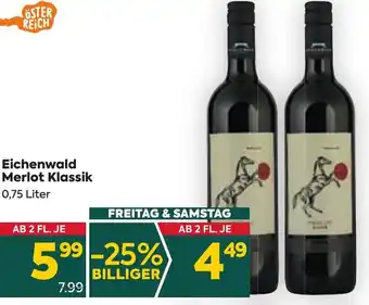 Billa Eichenwald Merlot Klassik 0,75 Liter Angebot