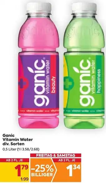 Billa Ganic Vitamin Water 0,5 Liter Angebot