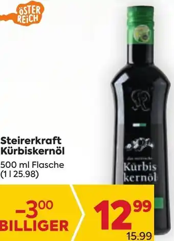 Billa Steirerkraft Kürbiskernöl 500 ml Angebot