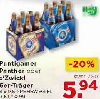 Unimarkt Puntigamer Panther oder s'Zwickl 6 x 0,5 l Angebot