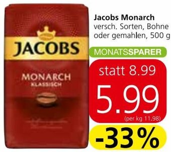 Spar Jacobs Monarch 500 g Angebot