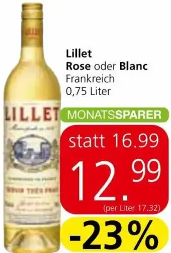 Spar Lillet Rose oder Blanc 0,75 Liter Angebot