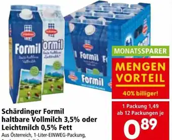 Interspar Restaurant Schärdinger Formil Haltbare Vollmilch 3,5% oder Leichtmilch 0,5% Fett Angebot
