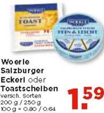 Unimarkt Woerle Salzburger Eckerl oder Toastschelben 200 g/ 250 g Angebot