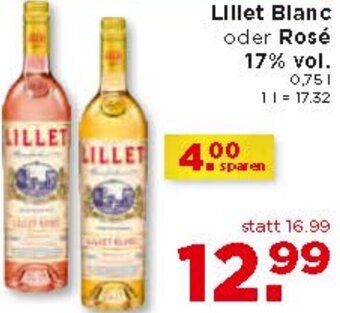 Unimarkt Lillet Blanc oder Rosé 0,75 Liter Angebot