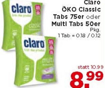 Unimarkt Claro ÖKO Classic Tabs 75er Oder Multi Tabs 50er Angebot
