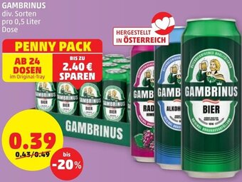 PENNY Gambrinus 0,5 Liter Angebot