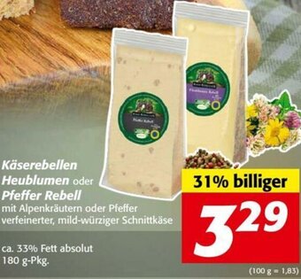 Nah&Frisch Käserebellen Heublumen oder Pfeffer Rebell 180 g Angebot
