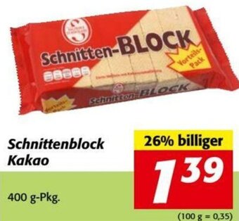 Nah&Frisch Schnittenblock Kakao 400 g Angebot