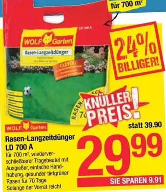 Maximarkt Rasen-Langzeitdünger LD 700 A Angebot