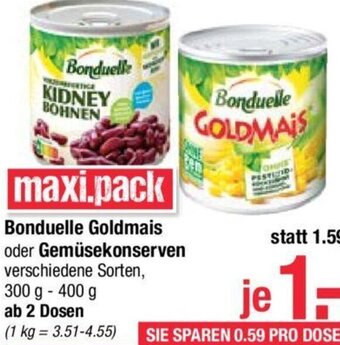 Maximarkt Bonduelle Goldmais oder Gemüsekonserven 300 g-400 g Angebot