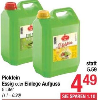 Maximarkt Pickfein Essig oder Einlege Aufguss 5 Liter Angebot