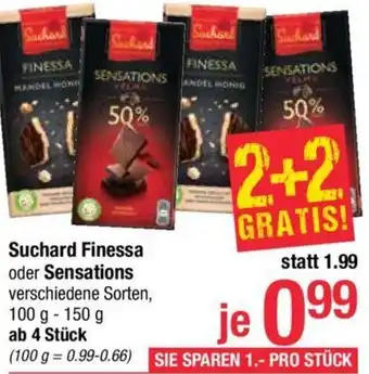 Maximarkt Suchard Finessa oder Sensations 100 g-150 g Angebot
