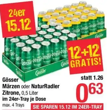 Maximarkt Gösser Märzen oder NaturRadler Zitrone 0,5L Angebot