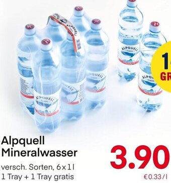 MPreis Alpquell Mineralwasser 6x1l Angebot