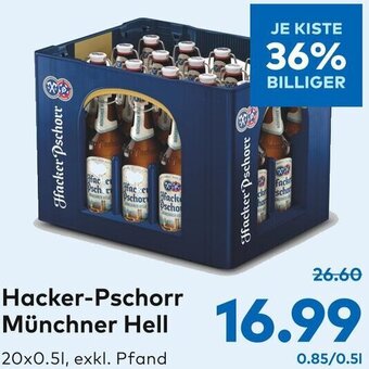 T&G Hacker-Pschorr Münchner Hell 20x0.5L Angebot