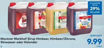 T&G Mautner Markhof Sirup Himbeer, Himbeer/Zitrone, Skiwasser oder Holunder 5l Angebot