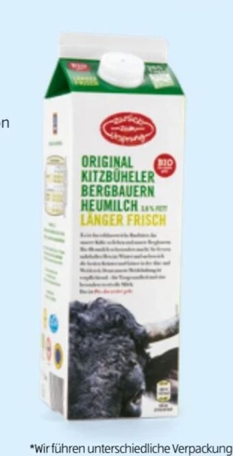 Hofer Bio-bergbauern vollmilch Angebot