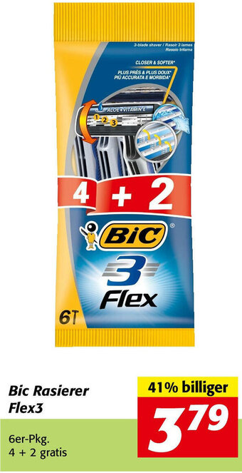 Nah&Frisch Bic Rasierer Flex3 6er-Pkg Angebot