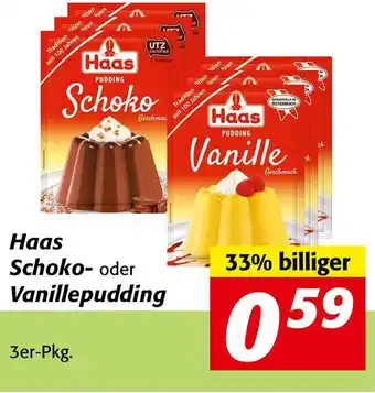 Nah&Frisch Haas Schoko- Vanillepudding 3er-Pkg Angebot