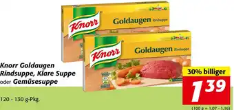 Nah&Frisch Knorr Goldaugen Rindsuppe, Klare Suppe 120 - 130 g-Pkg Angebot