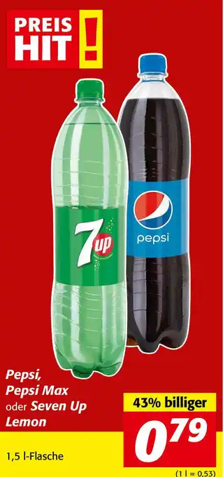 Nah&Frisch Pepsi, Pepsi Max 1,5 l-Flasche Angebot