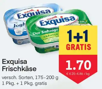 MPreis Exquisa Frischkäse 175 -200 g 1 Pkg.+ 1 Pkg. Gratis Angebot