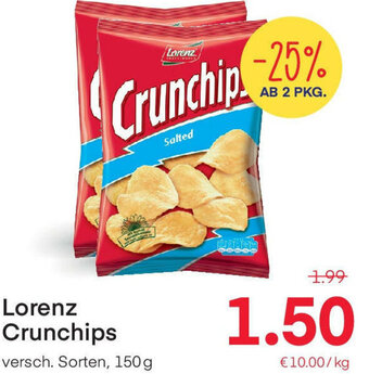MPreis Lorenz Crunchips 150g Angebot