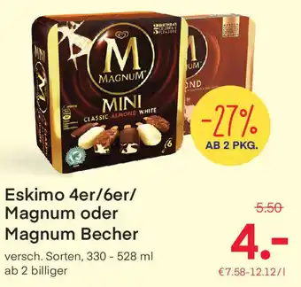 MPreis Eskimo 4er/6er/ Magnum Oder Magnum Becher 330-528 ml Angebot