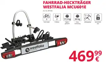 Fahrrad- Heckträger Westfalia MCU601E
