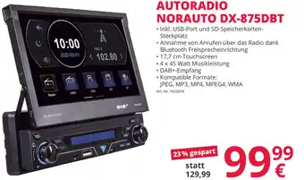 A.T.U. Autoradio Norauto DX-875 DBT Angebot