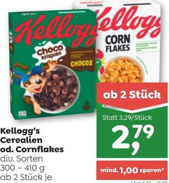 ADEG Kellogg's Cerealien od. Cornflakes 300-410 g Angebot