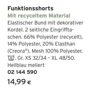 Tchibo Eduscho Funktionsshorts Angebot