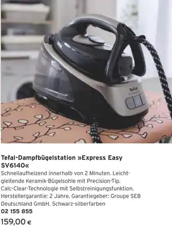 Tchibo Eduscho Tefal-Dampfbügelstation Express Easy SV6140 Angebot