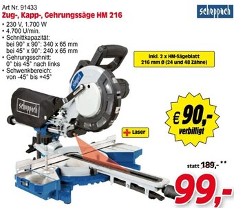 Zgonc Zug-, Kapp-, Gehrungssäge HM 216 Angebot